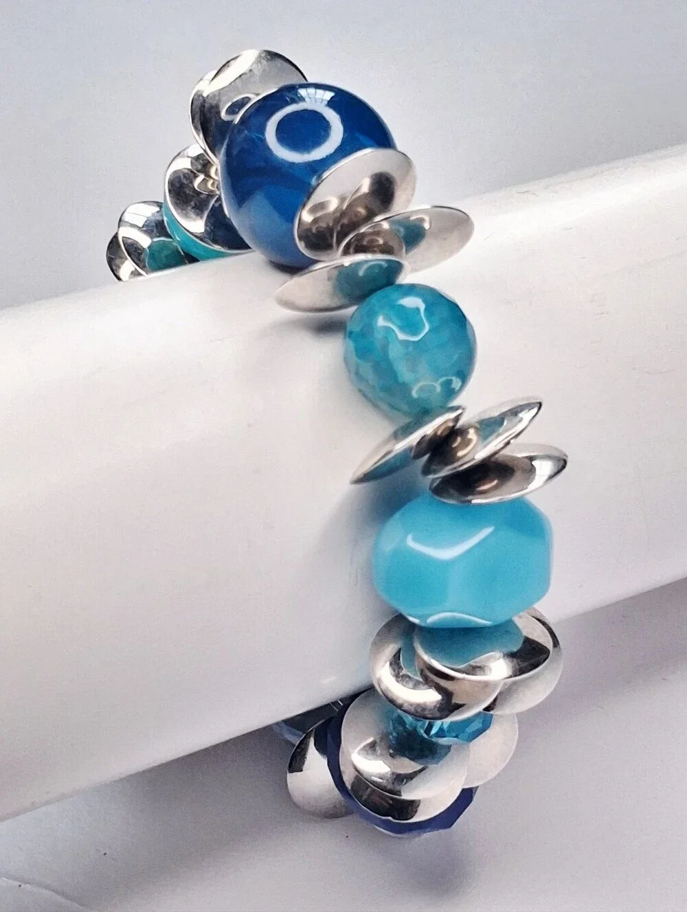 Blue Ocean Saucer-Wave Bracelet
